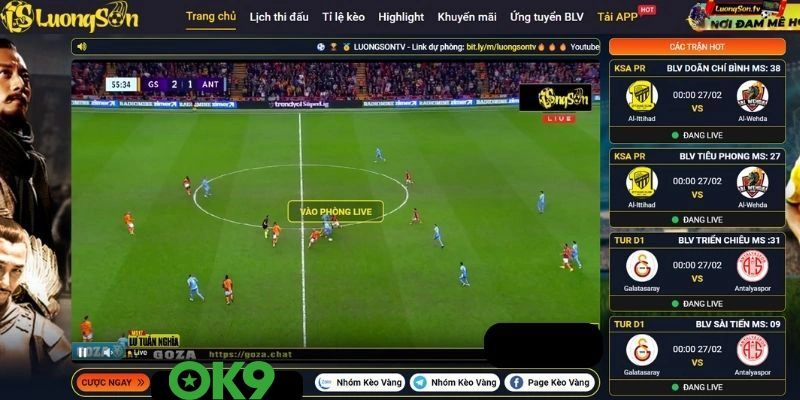 Kênh trực tiếp bóng đá miễn phí được yêu thích nhất 2025 - Luong Son TV